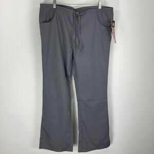 Dickies Flared Scrub Pants Womens Size M Gray 51206A Drawstring Waist